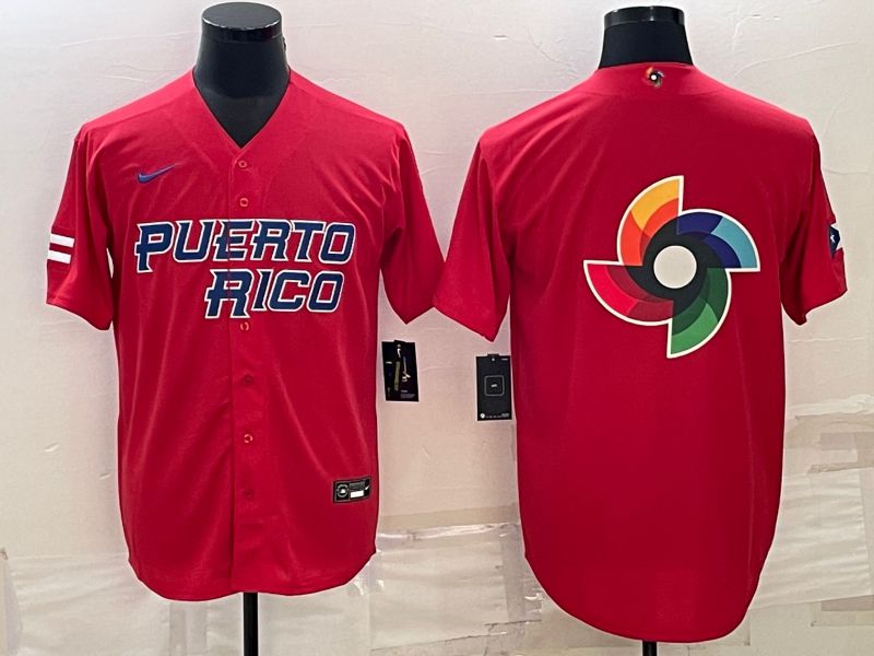 Men 2023 World Cub Blank Red Nike MLB Jersey4